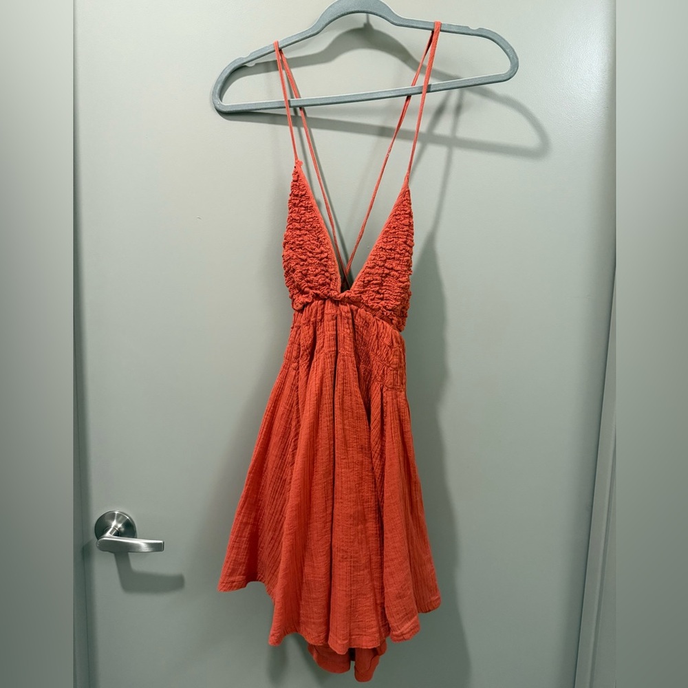 Free People Orange Mini Dress size XS